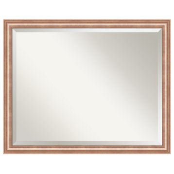 Harmony Rose Gold Beveled Wood Wall Mirror 30.5 x 24.5 in.