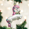 Old World Christmas Pretty Prancing Unicorn Holiday Ornament Glass