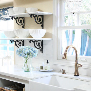 Open Shelving French Country Kitchen