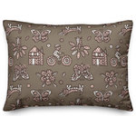 DDCG - Kids Whimsical Folk Pattern in Pink Throw Pillow - Bring some whimsical personality and character to your space with this folk-inspired decorative lumbar throw pillow. This patterned lumbar pillow makes the perfect accent piece because it can be mixed and matched with other pillows to create an eclectic, exciting style. Designed in the United States, this product makes a functional and fun accent piece for your home. The result is a beautiful design you're sure to love.