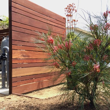 Pool Equipment Mangaris wood screen.