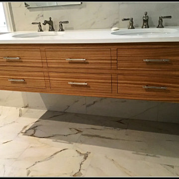 Horizontal Grain Rift-Sawn White Oak Vanity and Closet Cabinet