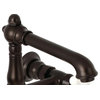 Bathroom Faucet, Wall Mount Design With Cross White Handles, Oil Rubbed Bronze