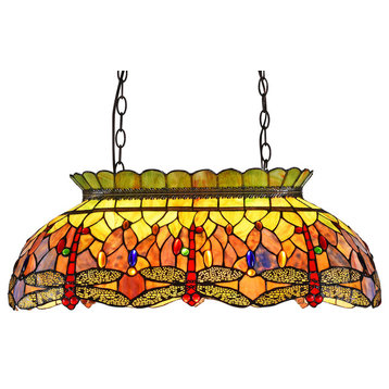 Anisoptera Purity Dragonfly 3-Light Ceiling Pendant 28"