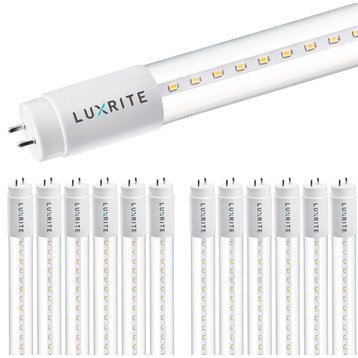 Luxrite 4FT T8 LED Tube Light Ballast and Ballast Bypass 3000K 12 Pack
