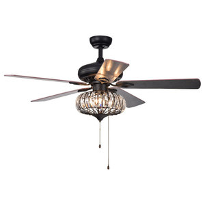 Ali 52 3 Light Wrought Iron Led Ceiling Fan With Remote