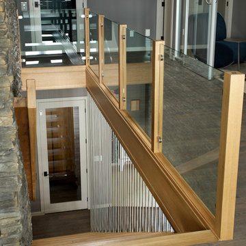 White oak floating stair