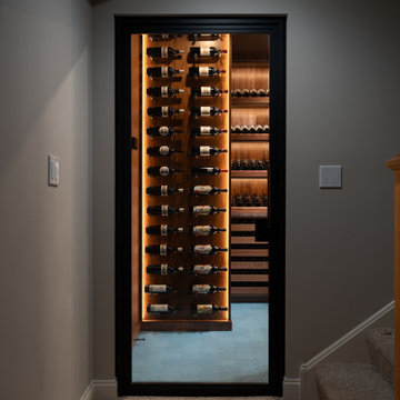 Luxury Wine Cellar with Custom Walnut Wine Racks | Deerfield, IL