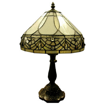 Warehouse of Tiffany White Jewels Table Lamp 1150+MB06S GG