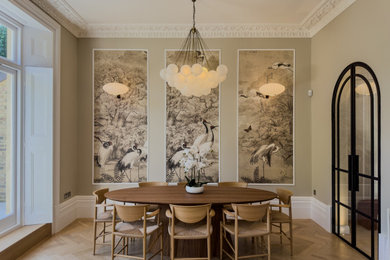 This is an example of a traditional dining room in London.