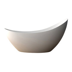 ADM Bathroom Design - ADM Curved Freestanding Bathtub, Glossy White, 73.6" - Bathtubs