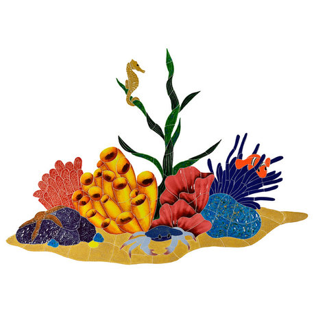 Tropical Reef Ceramic Swimming Pool Mosaic