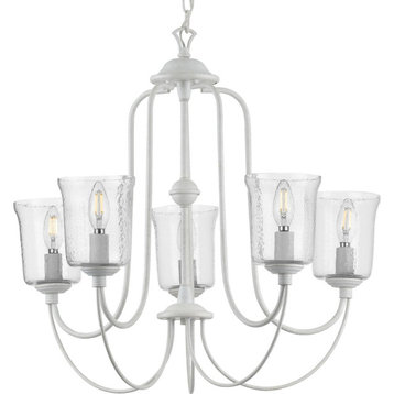 Bowman Collection Cottage White 5-Light Chandelier
