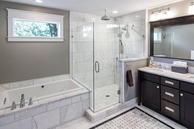 Example of a transitional bathroom design in Other