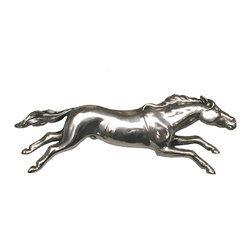 D'Artefax - Wild Horse Pull, Right Facing, Shiny Silver - Cabinet And Drawer Handle Pulls