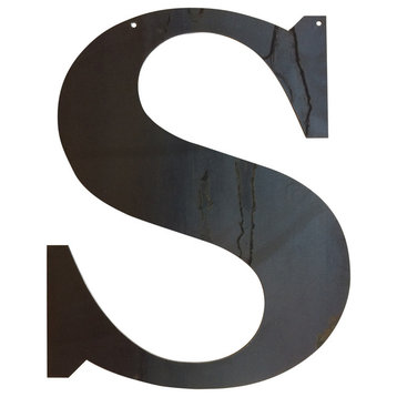 Rustic Large Letter "S", Raw Metal, 20"