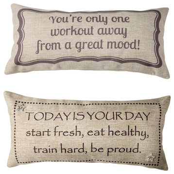 Workout Fitness Excercise Home Gym Double Sided Pillow