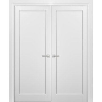 French Double Doors | Quadro 4111 White Silk | Sample of Color