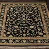 Black Tan Color Persian Rug, 7'3"x10'