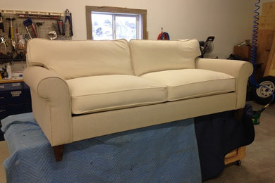 Finished with all down back cushions and down/wrapped foam seat cushions