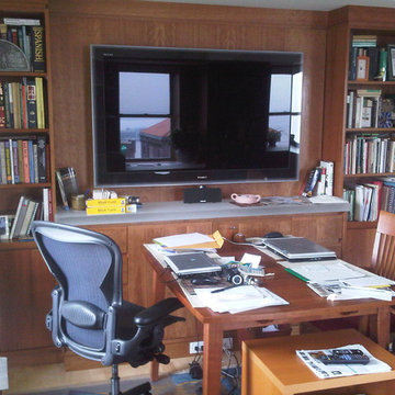 Home Office/Entertainment room wall panels and cabinets