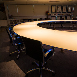 Corian Top Boardroom Table.  LED Lighting.  Custom Office Furniture. - Products