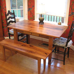 Reclaimed Oak Table and Bench - Dining Tables