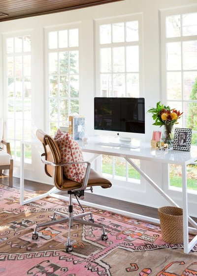 Transitional Home Office by Studio McGee