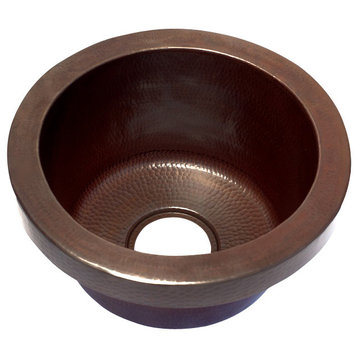 Round Bar Copper Sink Raised Profile, Without Matching Solid Copper Drain