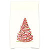 Oh Christmas Tree Holiday Geometric Print Kitchen Towel, Red