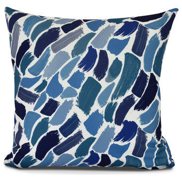 Wenstry, Geometric Print Outdoor Pillow, Blue, 18" x 18"