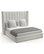Nativa Interiors Aylet Vertical Channel Tufted Bed, Off White, King, High 87"
