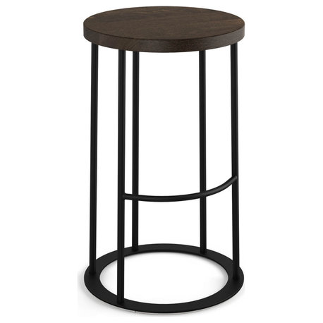 Amisco Davis Counter and Bar Stool, Dark Grey / Black Metal, Counter Height