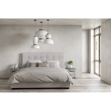 Valere Tufted Upholstered PlatformStorage Bed - Dark and Light Grey, Beige, King