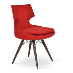 PATARA MW WALNUT-RED CAMIRA WOOL - Dining Chairs
