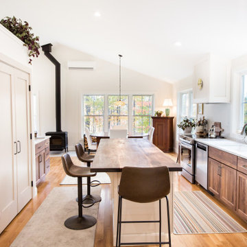Walnut Kitchen Island and lower cabinets