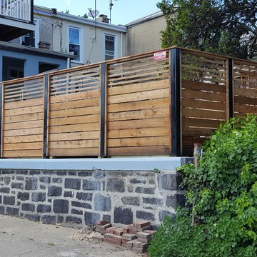 Horizontal Red Cedar Fence on Black