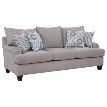 American Furniture Classics 8-010-A242V3 Transitional Rolled Arm Sofa in Gray