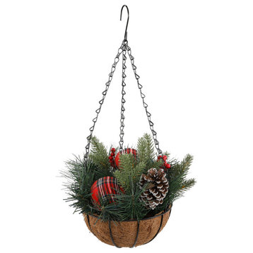 13" Christmas Hanging Basket