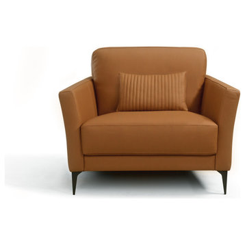 ACME Tussio Chair With Pillow, Saddle Tan Leather