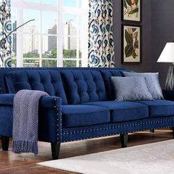 Jonathan Sofa in Navy by TOV Furniture - Sofas