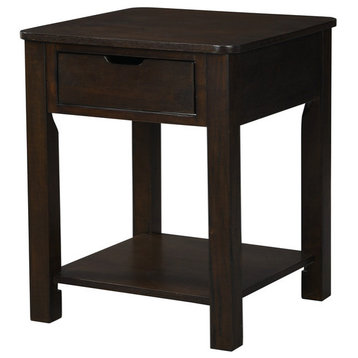 Flora Dark Brown MDF End Table With Drawer