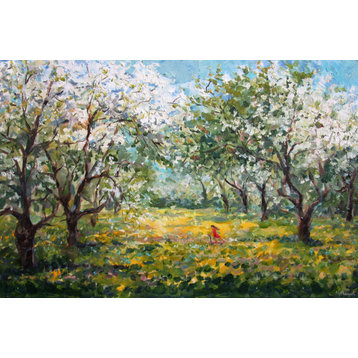 "Wildflower and Trees" Painting Print on Wrapped Canvas, 36x24