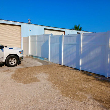 White vinyl fence