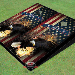American Bald Eagle Themed Cornhole Boards - Outdoor And Lawn Games