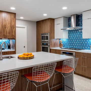 Blue Midcentury Escher Kitchen