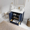 Malibu 30 Single Sink Bath Vanity in Navy Blue 2" White Quartz