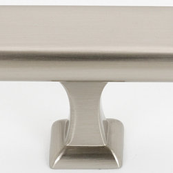 A310-58-Satin Nickel Rectangular Knob - Cabinet And Drawer Knobs