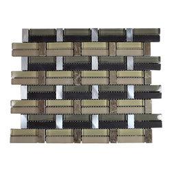Glossy Light and Dark Brown, Beige & Brown Marble & Silver Aluminum Authentic Gl - Home Accessories & Decor