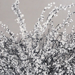 Spring Blossom on Grey - Paintings